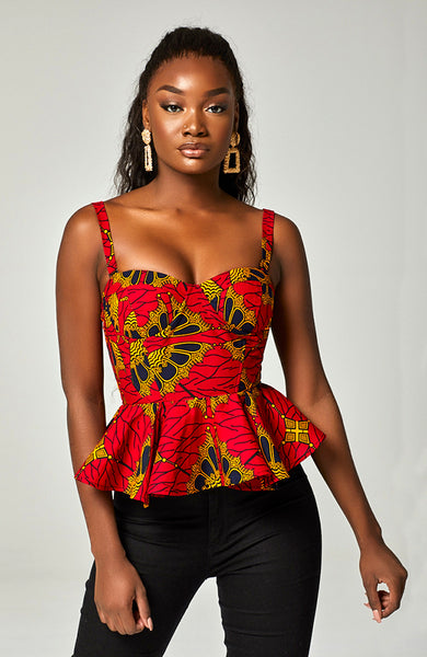 Introducing the epitome of elegance: Our brand-new Lutz Ankara Corset Top.  Embrace the fusion of style and culture with this stunning pie