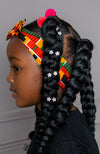 Little Girl's Party Dress | African Print High Neck Midi Dress - KENYA