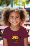 Maroon African Safari Graphic Kids Unisex T-shirt | ENUGU
