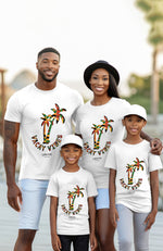 Men's Unisex White Vaycay Vibes African Print T-Shirt | KUMASI
