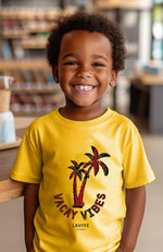 Boy's Mustard Vaycay Vibes African Print Kids T-Shirt Unisex | CALABAR
