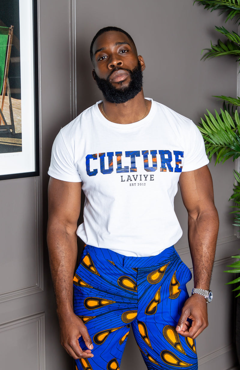 Men's African Print Slogan T-shirt Unisex | ENUGU –
