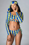 African Print High Cut Underwear Tie Side Bottom Swimwear - ZABRINA