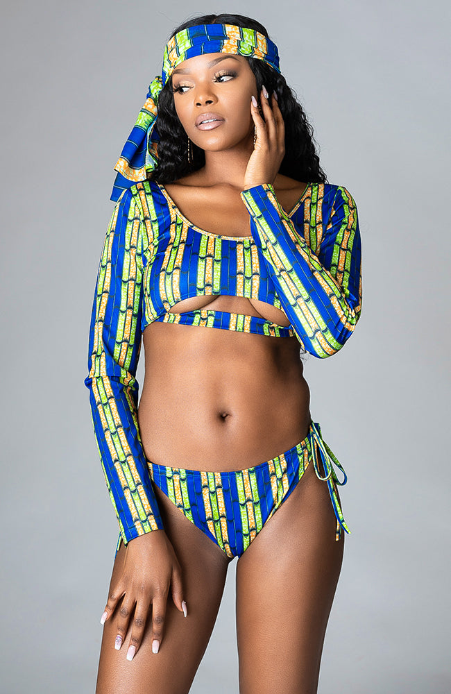 African Print High Cut Underwear Tie Side Bottom Swimwear - ZABRINA – LAVIYE