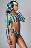 African Print High Cut Underwear Tie Side Bottom Swimwear - ZABRINA