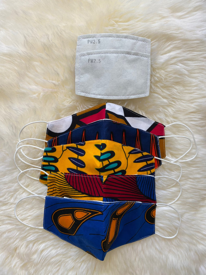 Unisex African Print Face Mask With Filter Pocket | LOLA