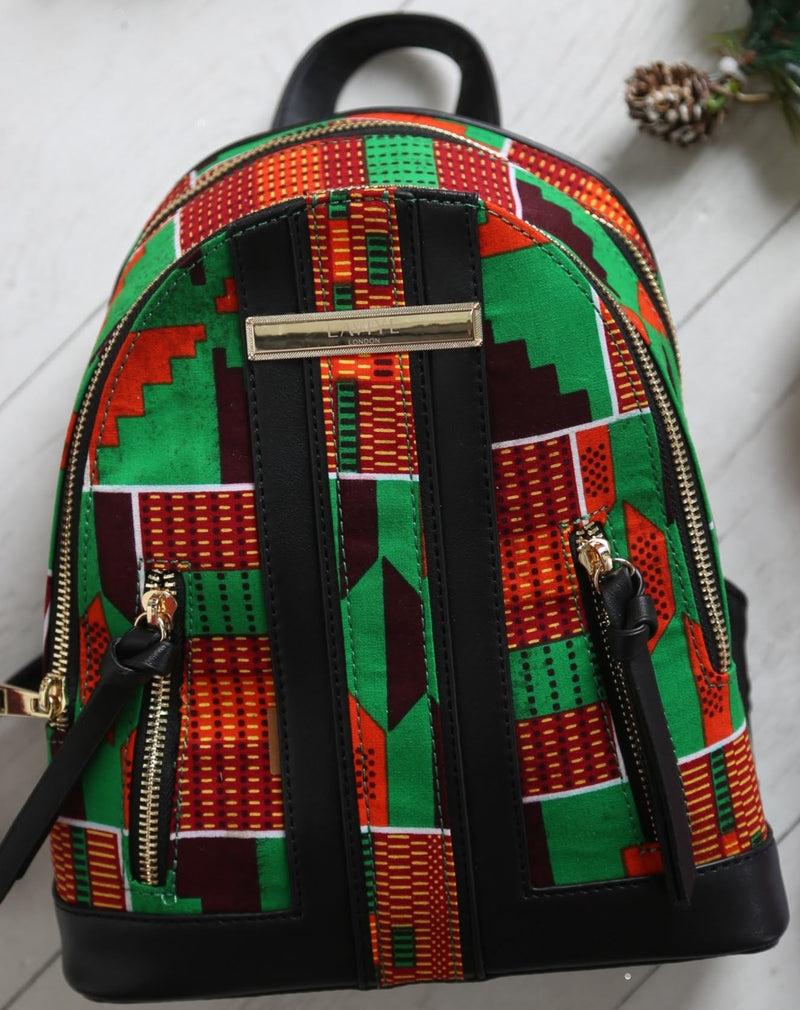 Ladies Designer African Print Backpack - Casual Mini Backpack - AISHA