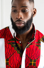 African Print Clothing for Men | Button Down Stripe Front Shirt - CHARLES