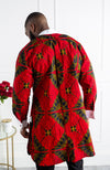 African Print Etibo Style Shirt | Long Sleeved Men's Ankara Shirt - CHARLES