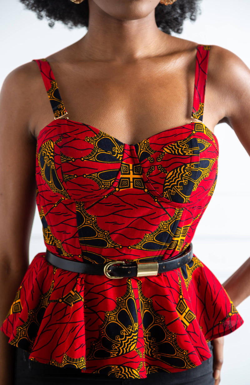 Two piece Ankara corset top - Corsets multicolour, for her, ankara