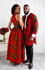 Authentic African Wax Sleeveless Turtleneck Maxi Dress - CORDELIA