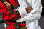 African Shirts for Boys | Boys African Shirt - Tailored Fit White Button Down Oxford Shirt - CHARLES