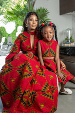 African Print Dress for Girls | Sleeveless Turtleneck Midi Dress for Girls - CORDELIA