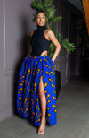 African Print Maxi Skirt & Long-sleeved Set | Ankara Top and Skirt - ELLA