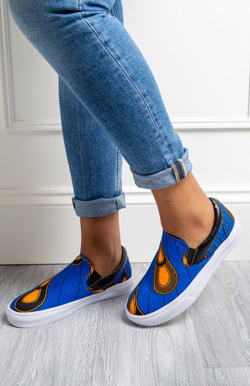 African Print Slip-on Sneakers