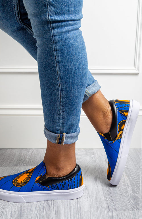 African Print Slip-on Sneakers