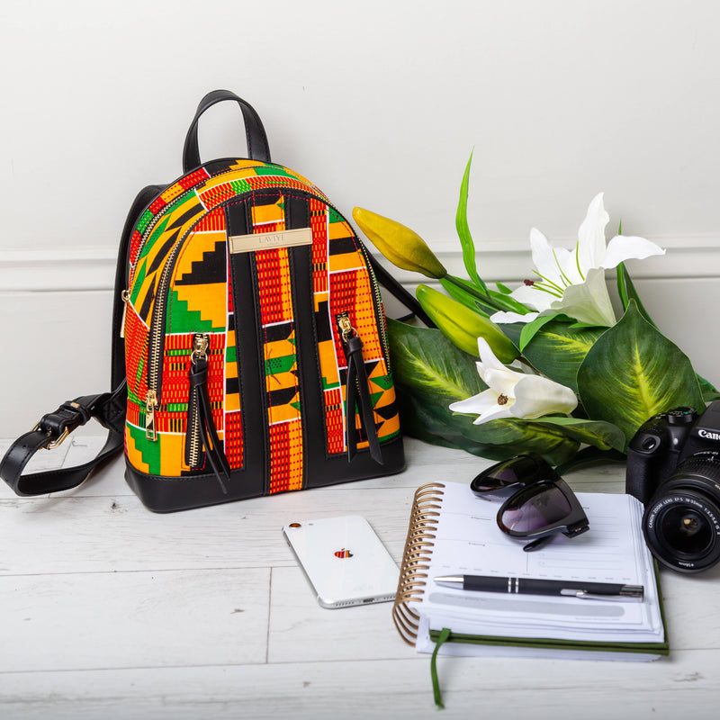 African Print Woman Backpack