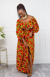 Authentic Kente African Print Maxi Skirt & Crop Top Set - KENYA