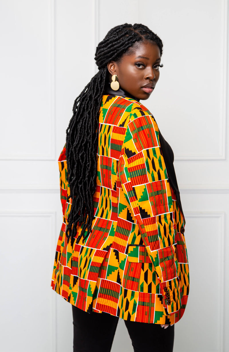 Tailored Fit Shawl Collar | Unisex African Print Blazer - KENYA