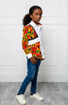 Boys Tailored-Fit African Print Shirt | Asymmetric Ankara Shirt for Boys - KENDRICK