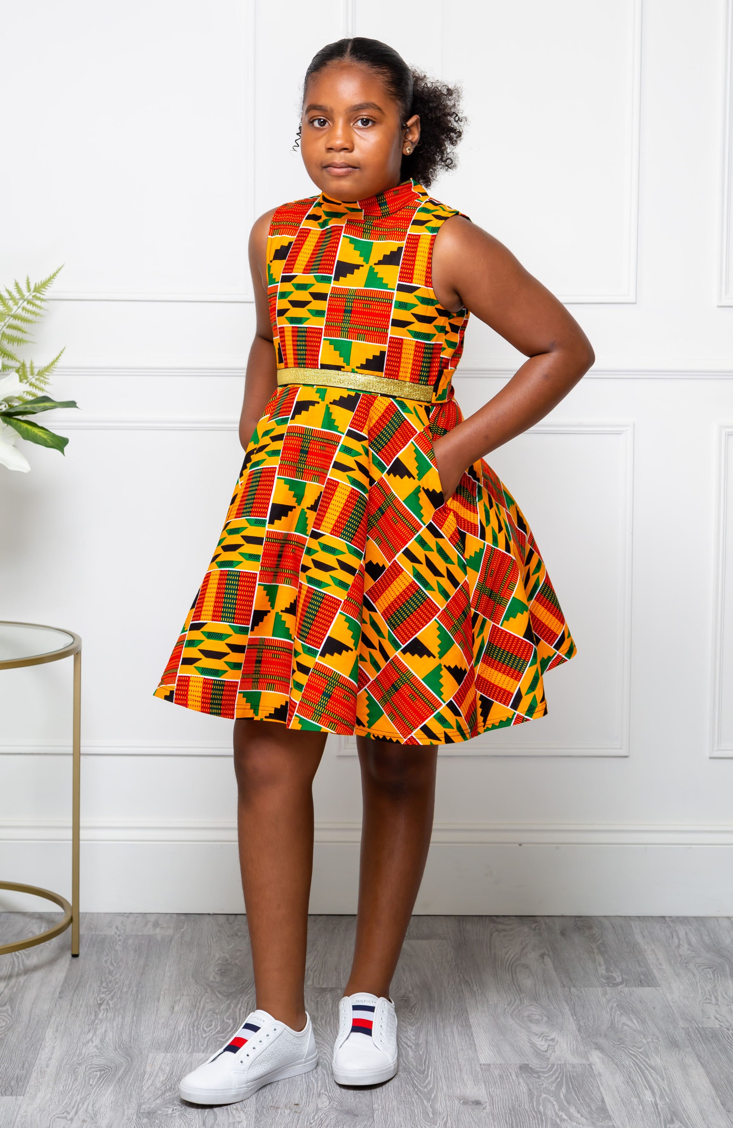 African Maxi Dresses for Women - Sleeveless Turtleneck Dress - ELLA – LAVIYE