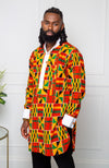 Long Length Etibo Shirt | African Print Etibo Shirt - KENDRICK