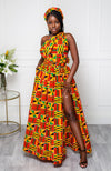 Kente African Print Multiway Infinity Maxi Dress - KENYA