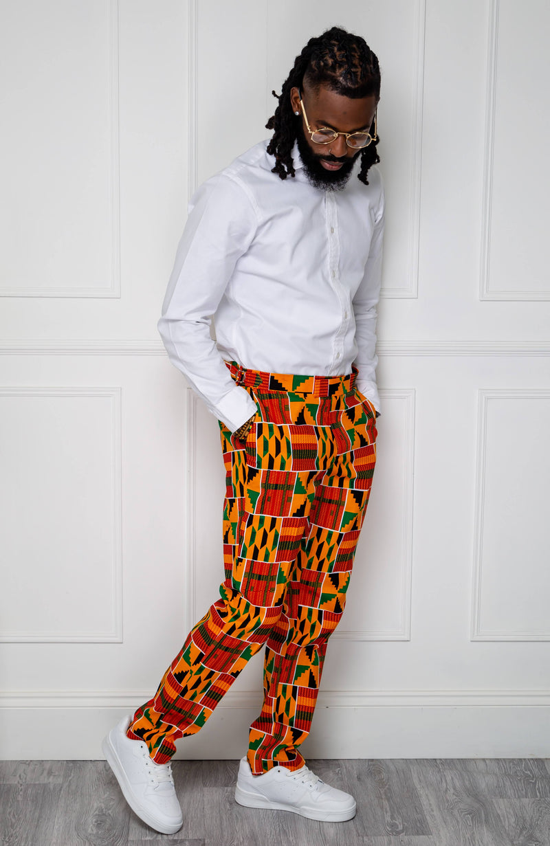 Mens African Print Pants  Ankara Fashion Tailored Fit Trousers for G   LAVIYE