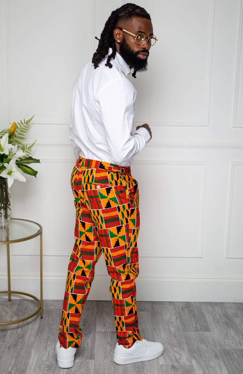 Men's African Print Pants  Ankara Fashion Tailored Fit Trousers for G –  LAVIYE