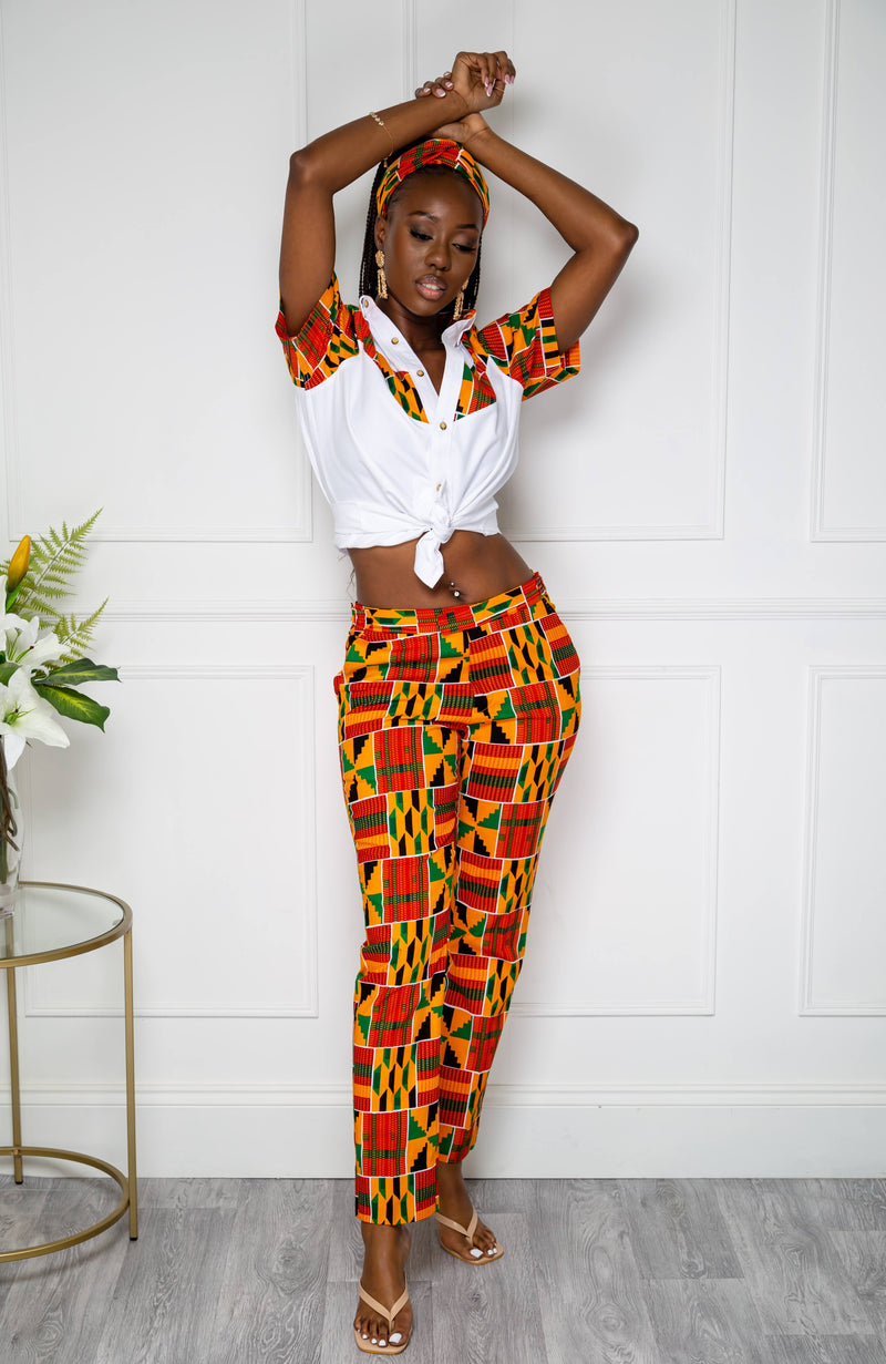 Women's African Print Pants | Unisex Ankara Fashion Tailored Fit Trousers for Girls - KENYA