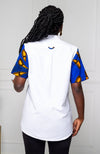 V-Shaped Ankara Shirt for Women | Unisex Short Sleeve African Print Shirt - ELLA