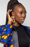 African Print Womens Dashiki Blazer - Modern Fit Shawl Collar Unisex African Print Tuxedo for Women - ELLA