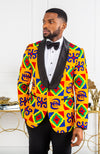 African Print Mens Ankara Suit Blazer - Dinner Jacket Tailored Fit African Fashion - NATHAN