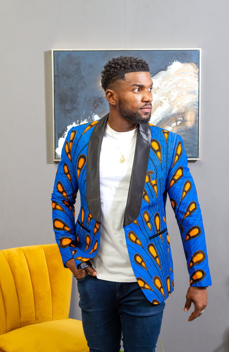 African Suits for Men Single Breasted Blazer and Pants 2 Piece Set