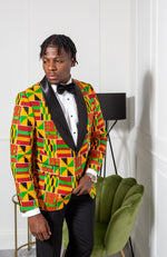 Tailored Fit Shawl Collar | African Print Blazer - KENDRICK