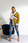Unisex African Shirt | Oversized Fit White Button Down Shirt - KENYA