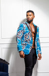 Men African Fashion - Tailored Fit Shawl Collar African Print Blazer for Men - GERALD