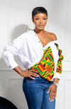Unisex African Shirt | Oversized Fit White Button Down Shirt - KENYA