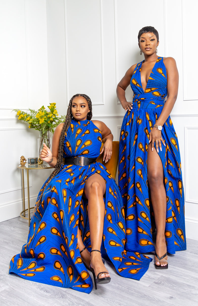 African Print Maxi Dresses  ELLA Infinity Africant Print Maxi Dress –  LAVIYE