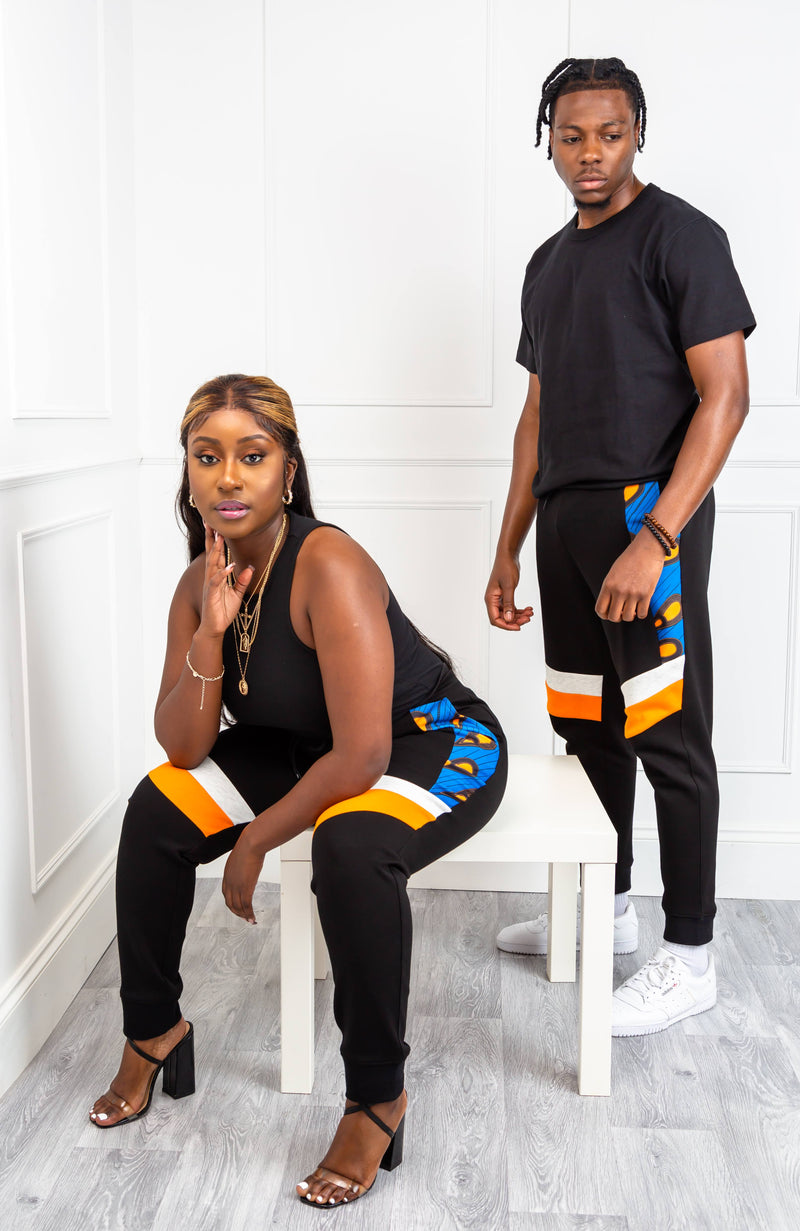 Ankara Joggers | Asymmetric Stripe African Print Sweatpants | ENUGU
