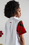 Women's Asymmetric Ankara Shirt | Unisex African Print Short Sleeve Shirt - CORDELIA