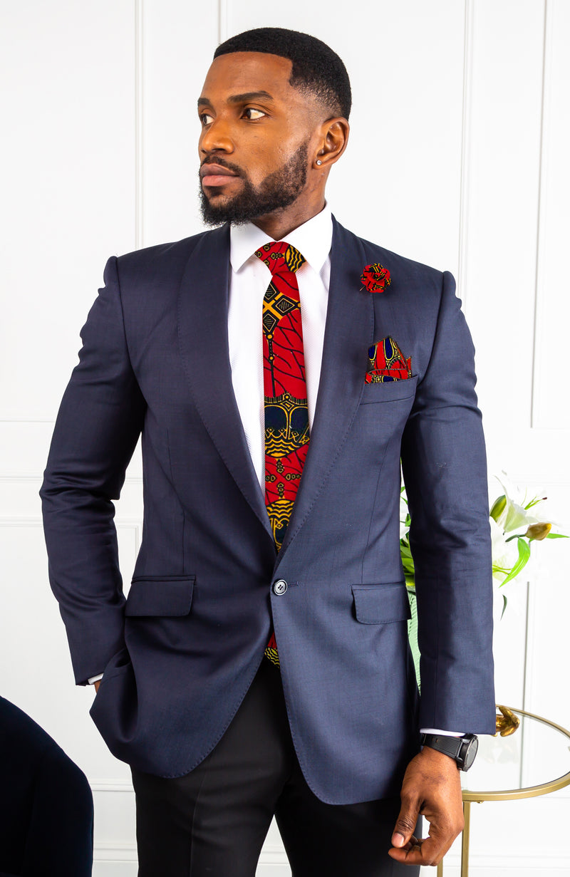 African Print Necktie and Bow Tie Set | Ankara Tie Set 5 Pieces - CHARLES