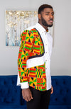 African Shirts for Men | Mens African Shirt - Skinny Fit White Button Down Oxford Shirt - KENDRICK