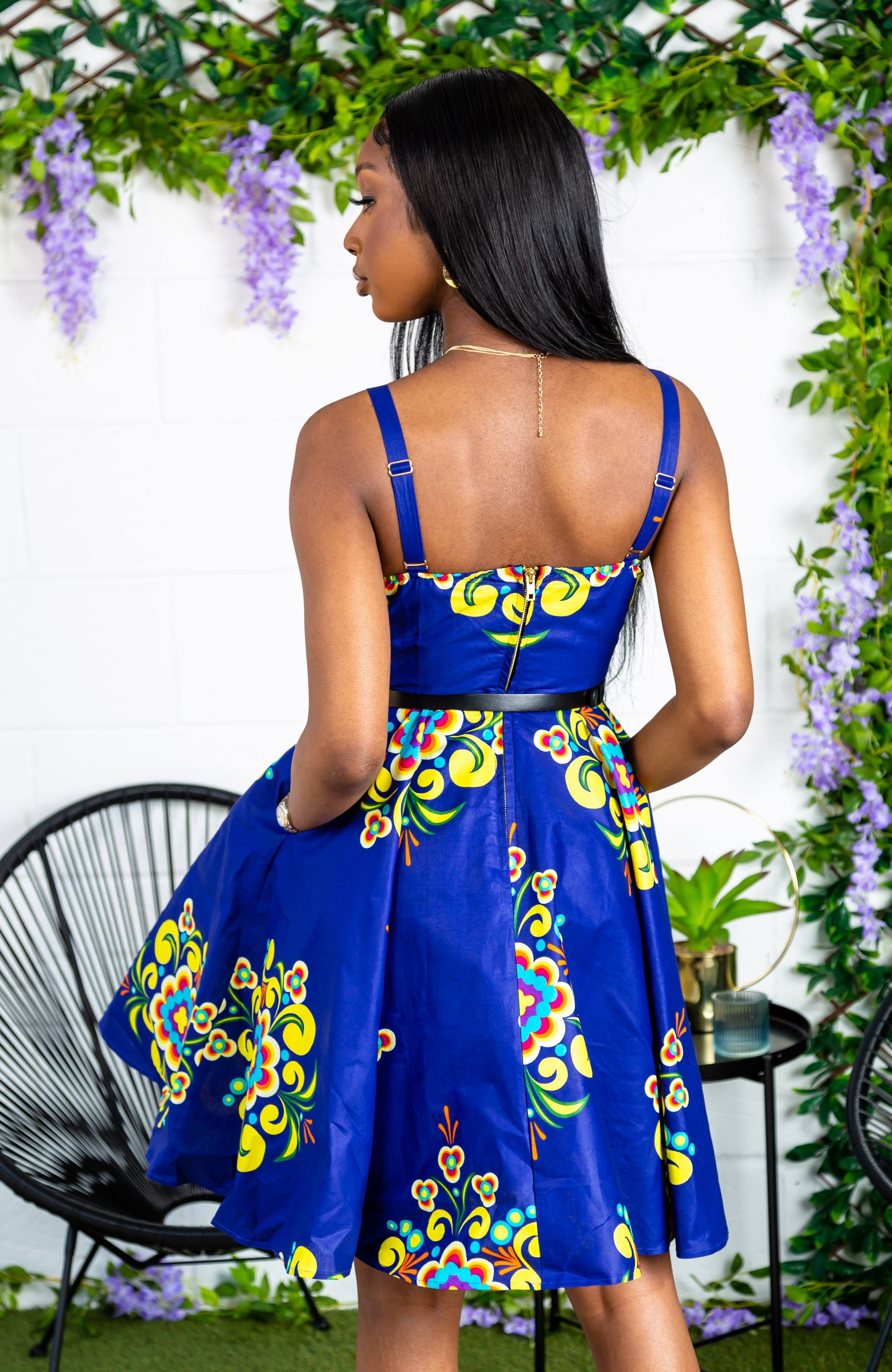 African Print Fit & Flare Corset Midi Dress - FRANCA – LAVIYE