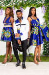 African Print Fit & Flare Corset Midi Dress - FRANCA